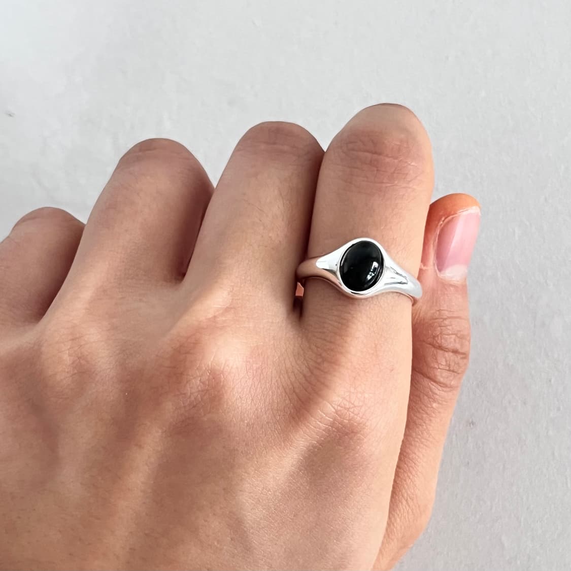 블랙 원석 반지 상품이미지1