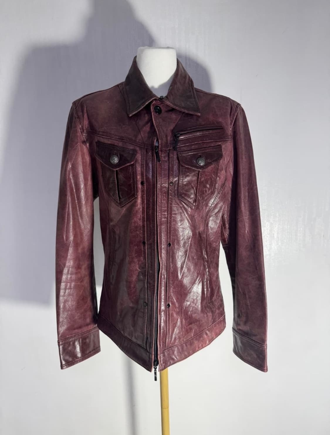 ASM 워싱 레더 자켓 상품이미지3