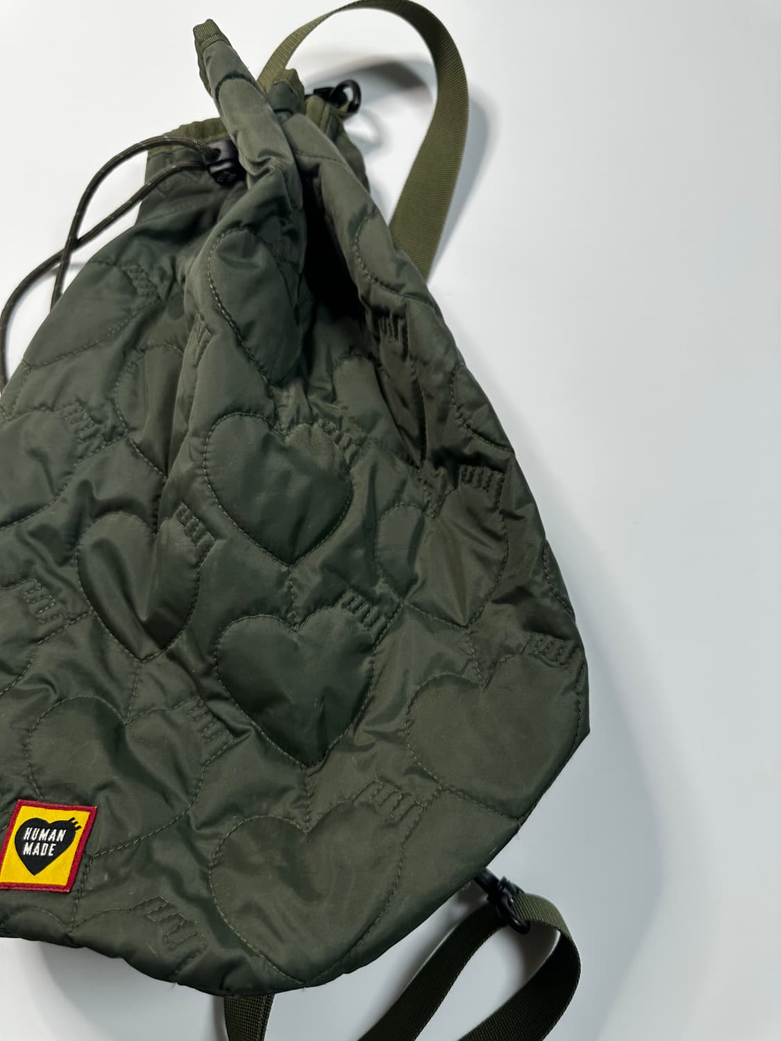 휴먼메이드 하트 퀄팅 본삭 올리브 드랩 상품이미지3