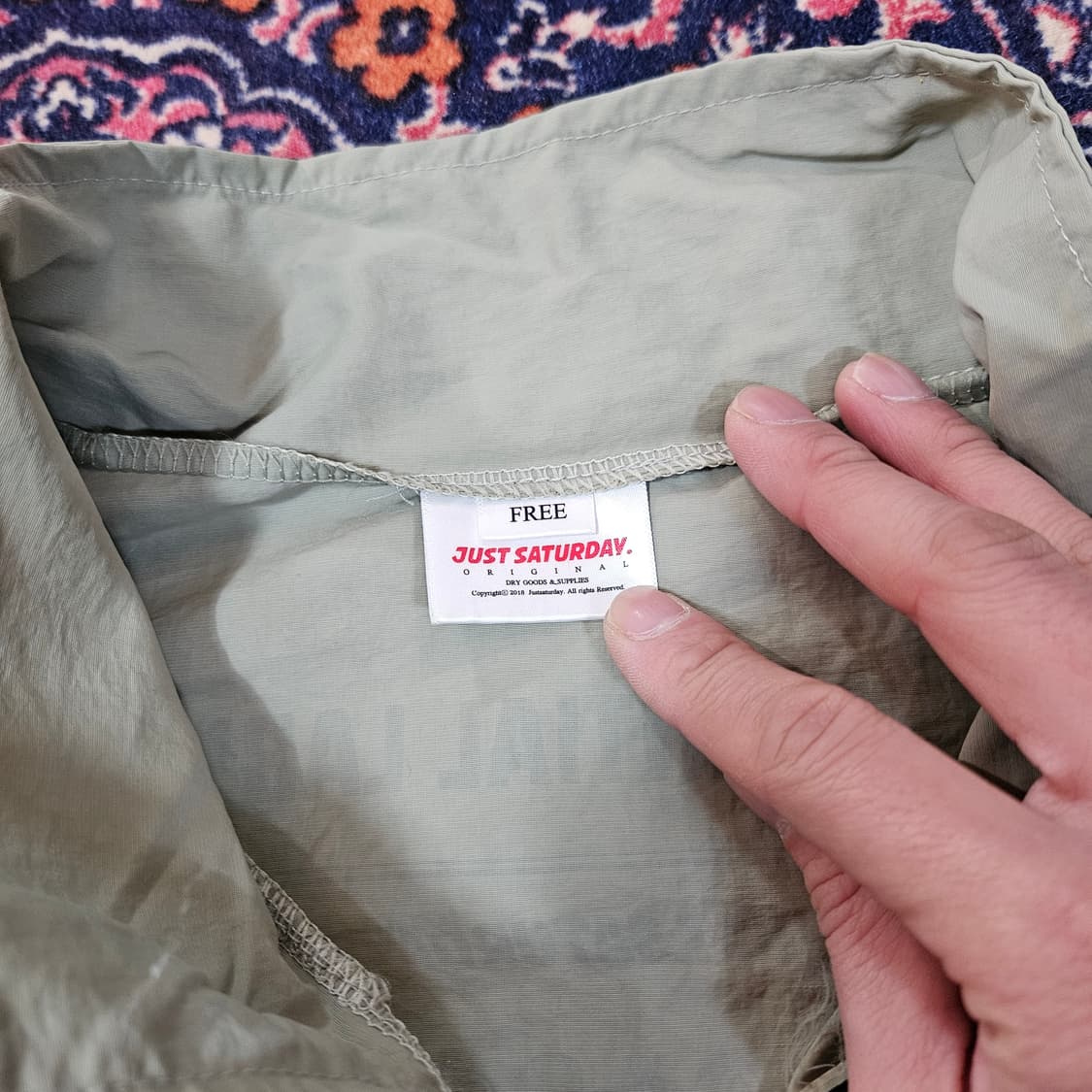 저스트세러데이 라이트카키 아노락 바람막이 Free 상품이미지9