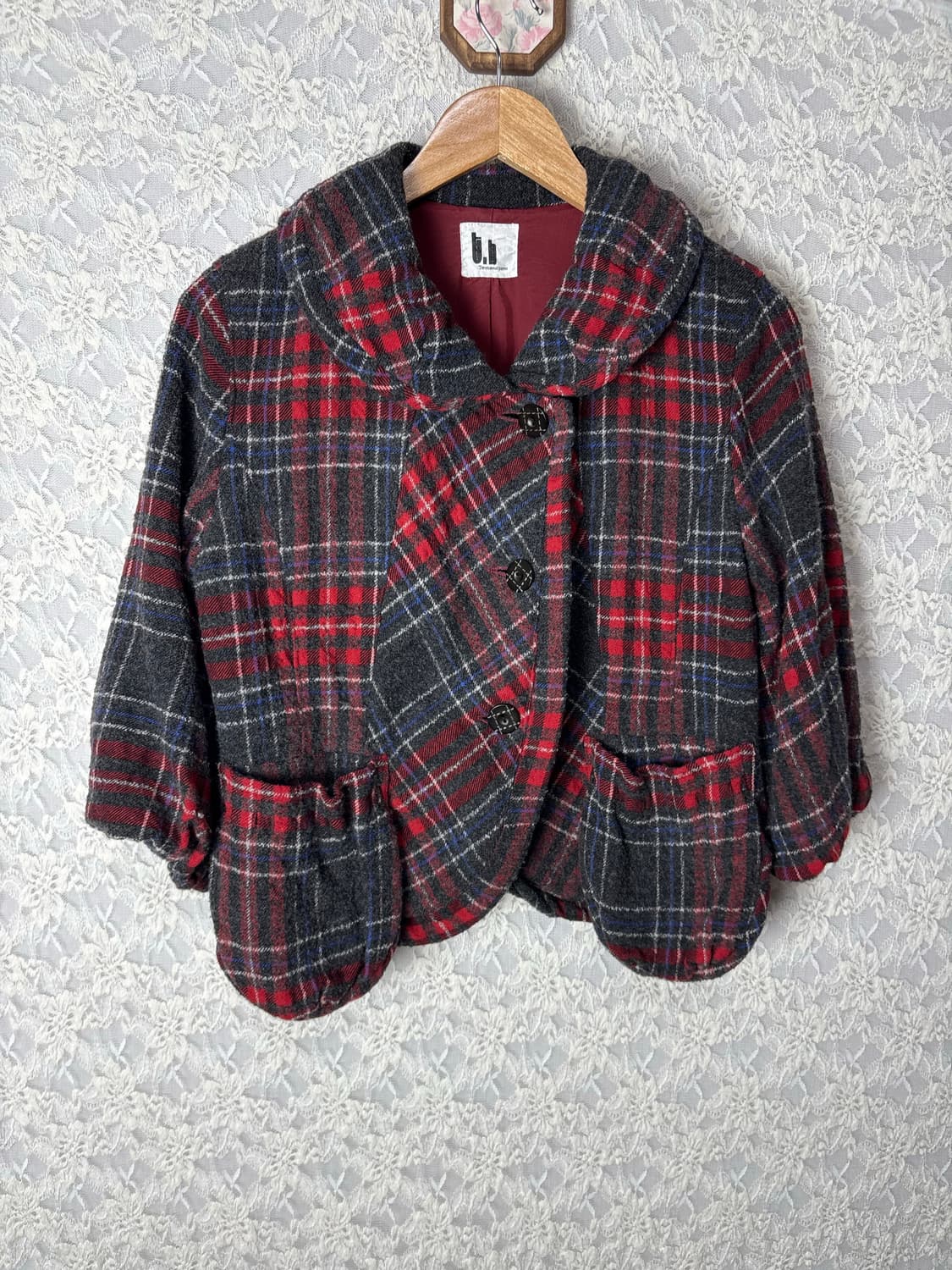 레드 체크 숏 자켓 상품이미지5