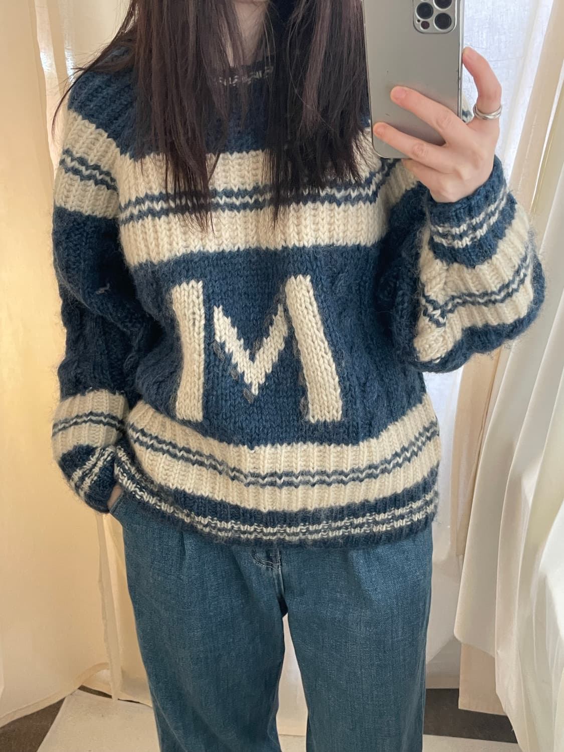 vintage M heavy wool knit 상품이미지8