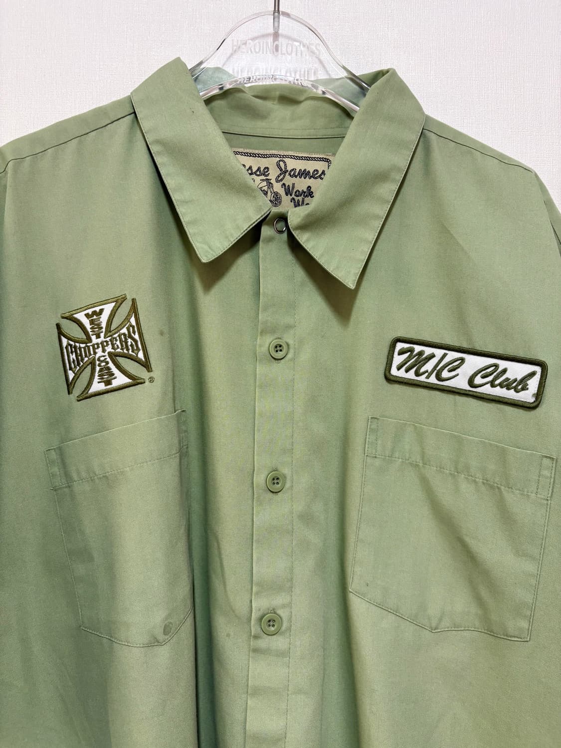 [XL] 00‘s West Coast Choppers 워크 셔츠 카키 상품이미지3