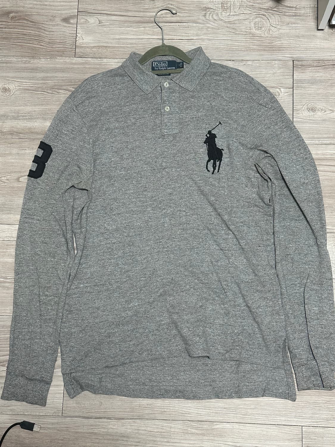 폴로 빅포니 회색 긴팔 티셔츠 상품이미지2