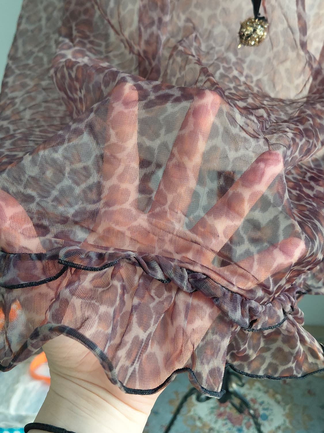 [일본빈티지] 시스루 레오파드 브라운 슬립 원피스 상품이미지3