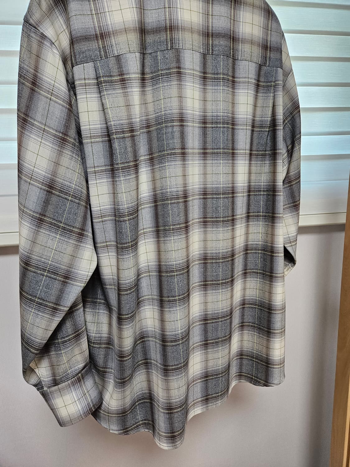 오라리/ 22AW 슈퍼 라이트 울 체크 셔츠 헤링본 브라운/ 4 상품이미지6