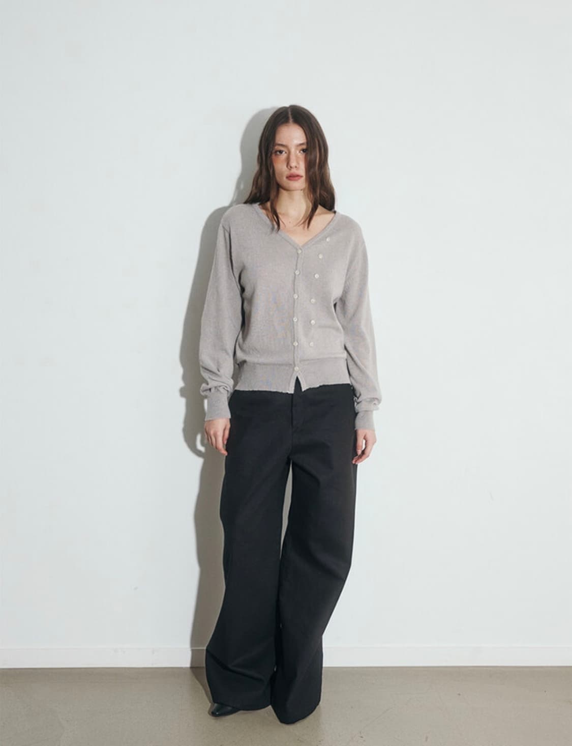 오피쉬 Oafish Creation 스티치 와이드 치노 블랙 팬츠 상품이미지3