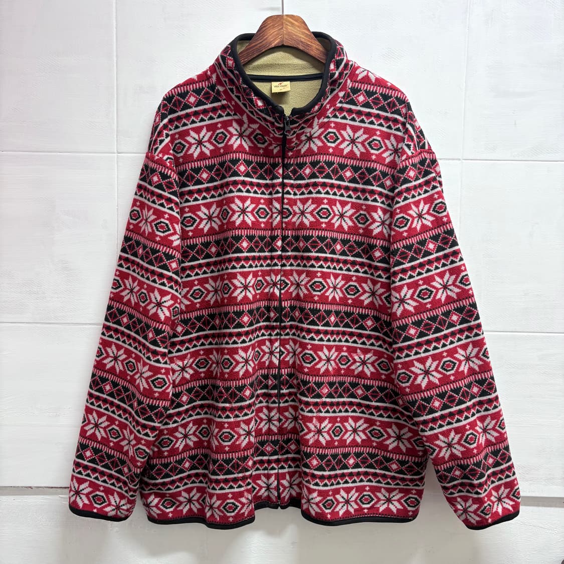 HILL CROP 눈꽃패턴 플리스 집업 4L 상품이미지1