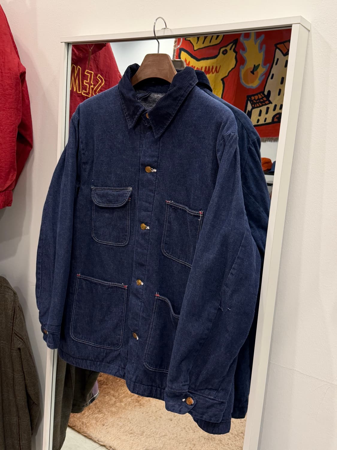 90s Wrangler 랭글러 데님 초어 코트 상품이미지1