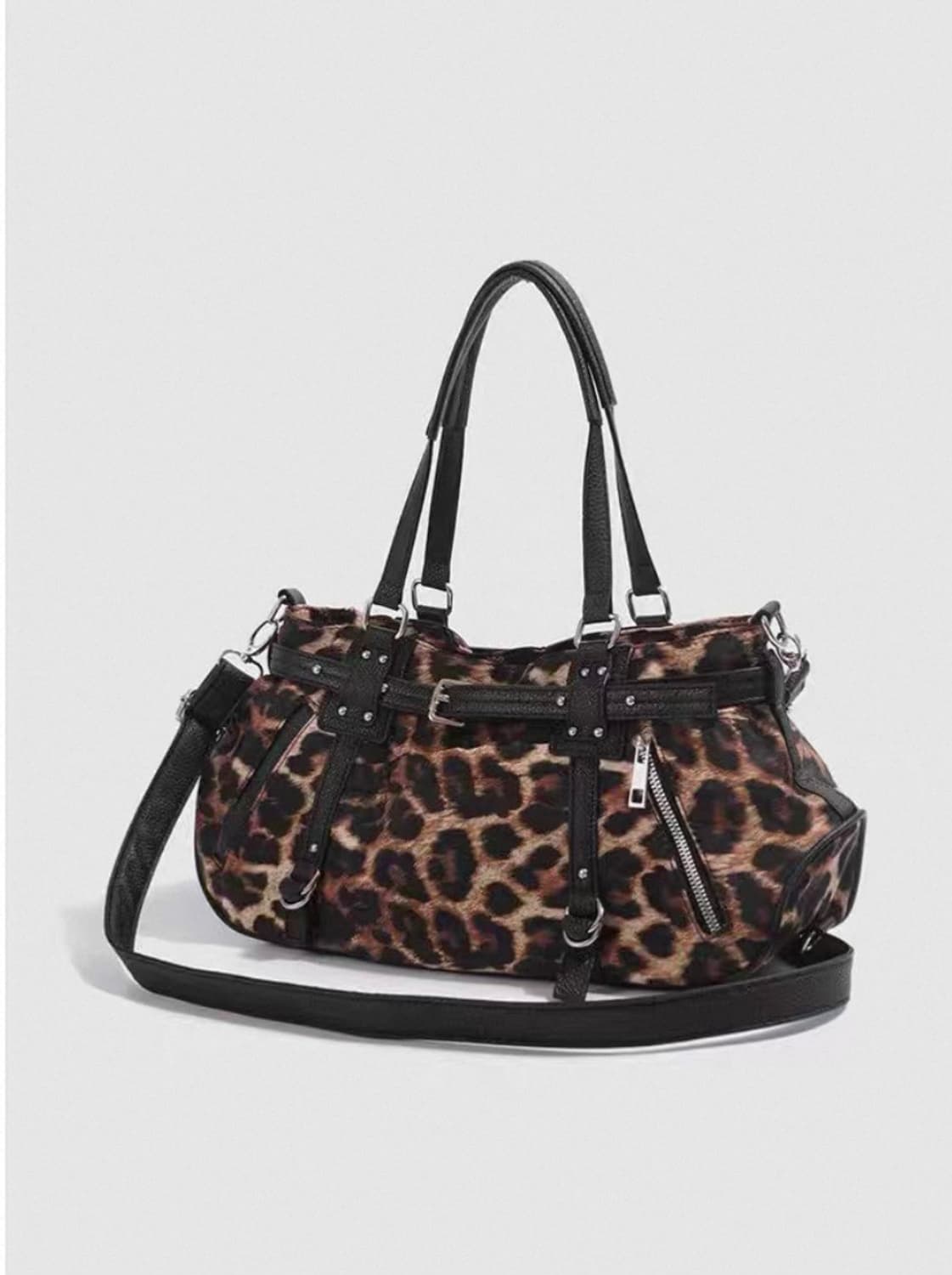 갸루 y2k 레오파드 패턴 토트백 숄더백 상품이미지1