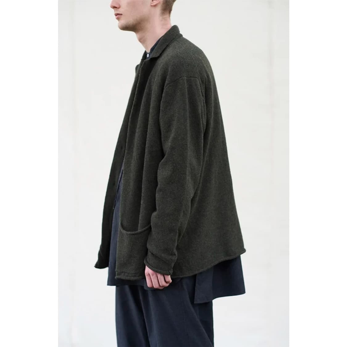 코모리 17aw 니트 가디건 그린 상품이미지5