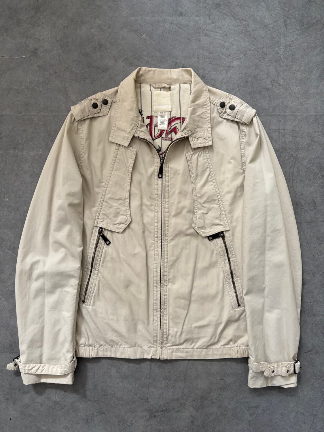 Diesel 디젤 아이보리 코튼 봄버 자켓 상품이미지4