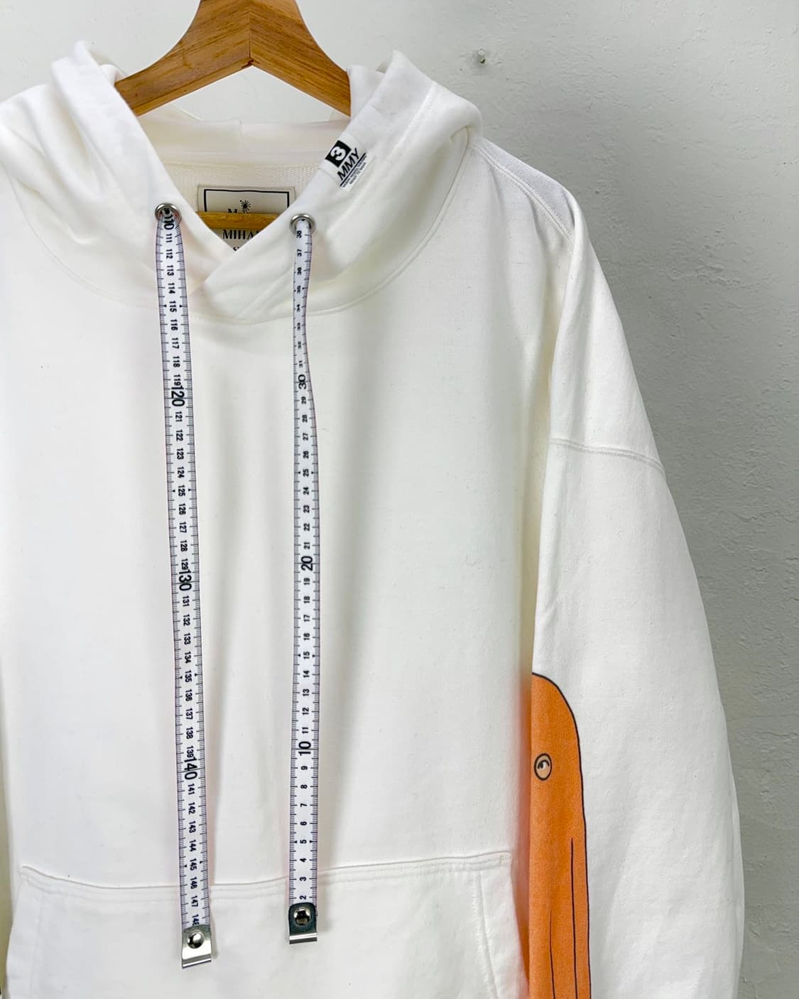 미하라 야스히로 피터슨 프린티드 후드 화이트 상품이미지3