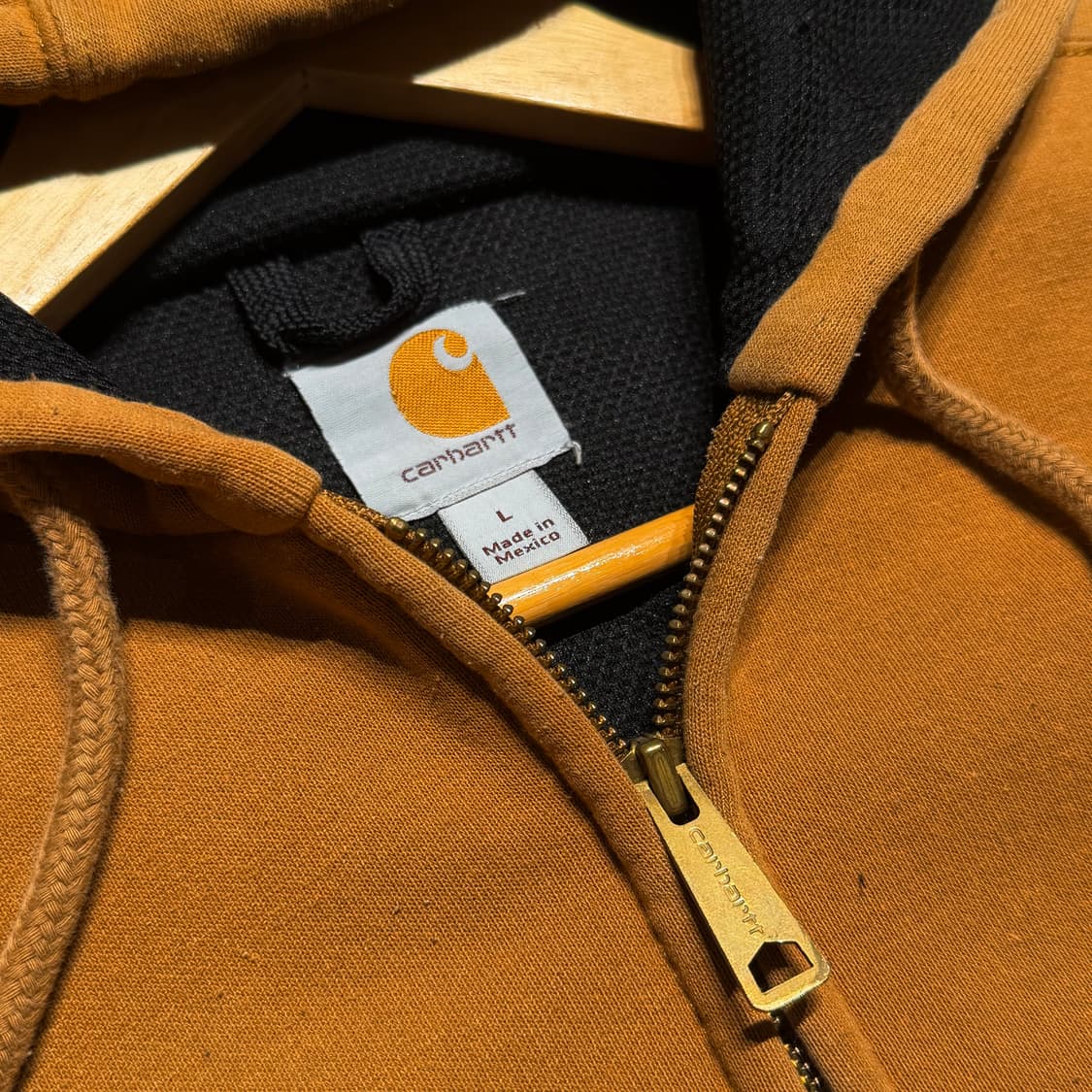 칼하트 써멀 후드 집업 L 브라운 상품이미지3