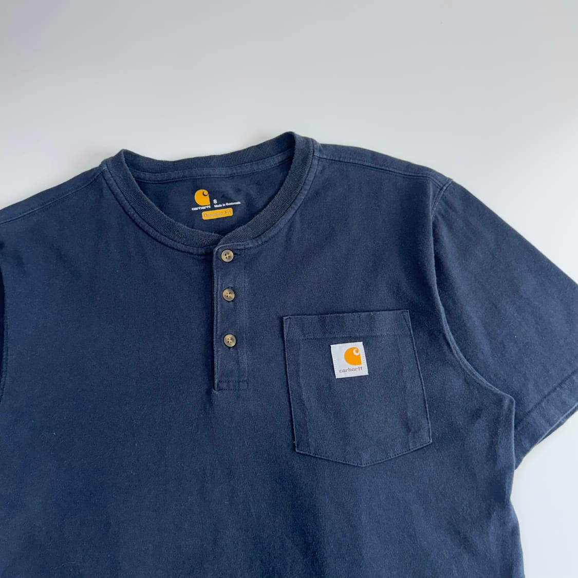 Carhartt 칼하트 헨리넥 원포켓 네이비 반팔  상품이미지4