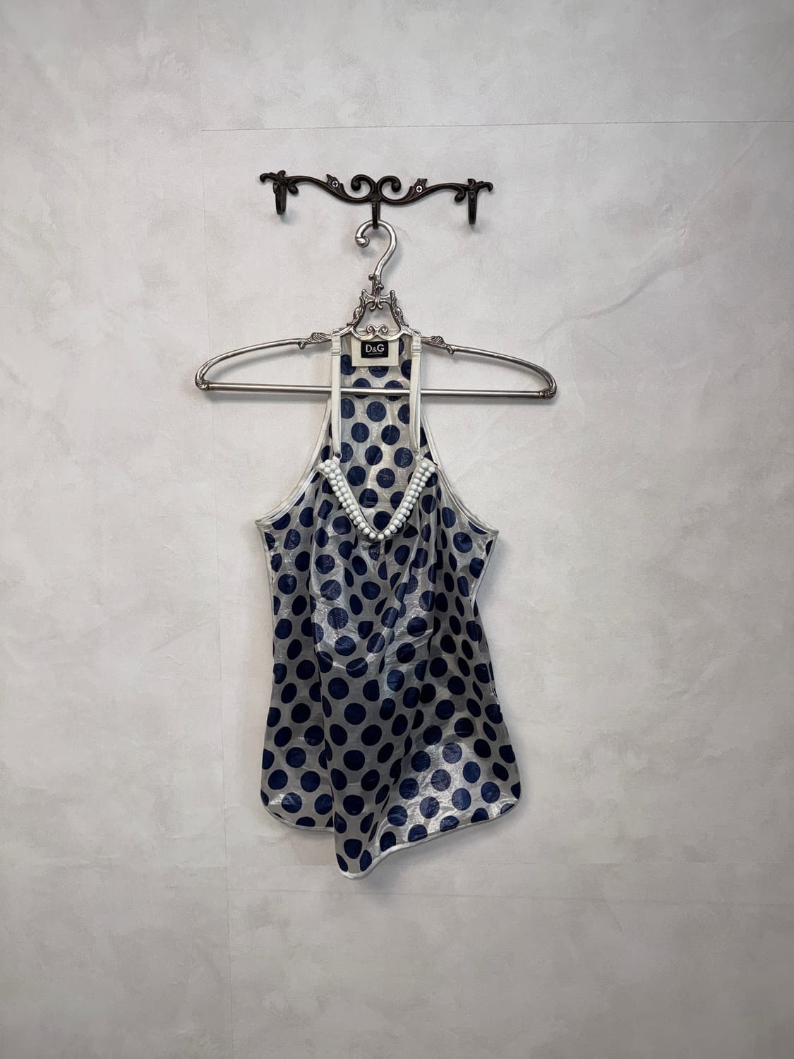 Dolce & Gabbana navy dot pvc silk 슬리브리스 상품이미지2