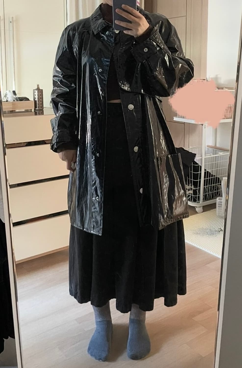 이자벨마랑 코팅 하프 트렌치코트 블랙 상품이미지2