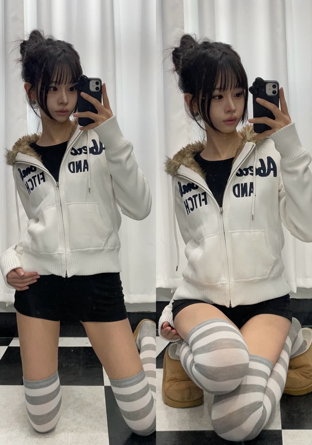 🎸화이트 Abercrombie 퍼 후디🎸 상품이미지1