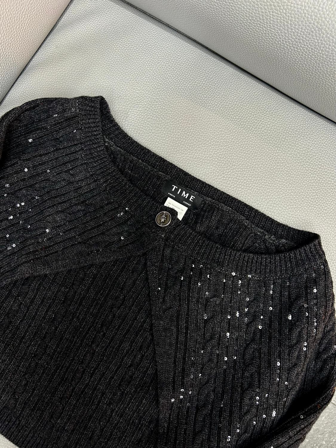 한섬 타임 딥그레이 울 크롭 가디건(Free) 상품이미지5