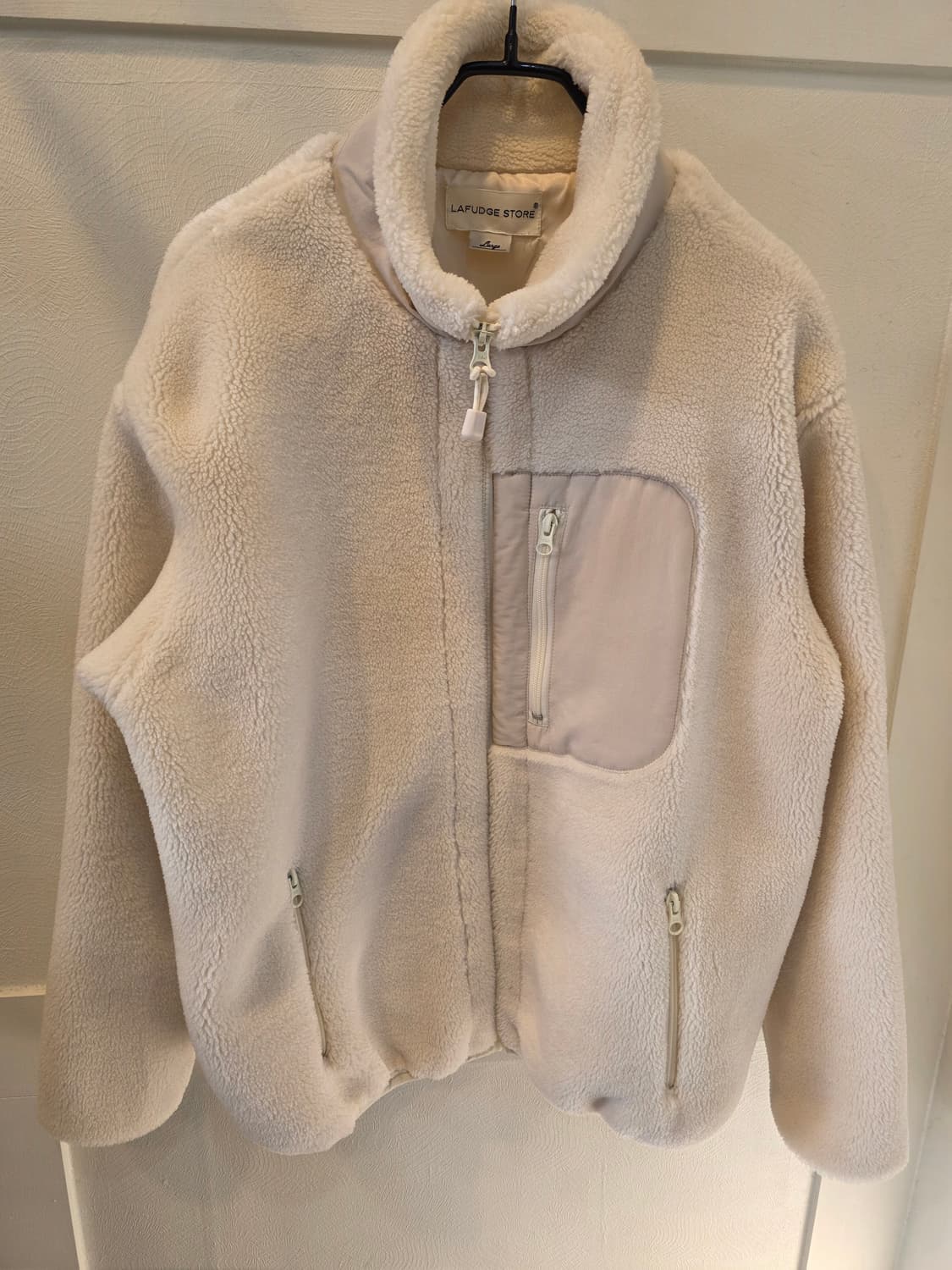 라퍼지스토어 아이보리 뽀글이 플리스 자켓 상품이미지2