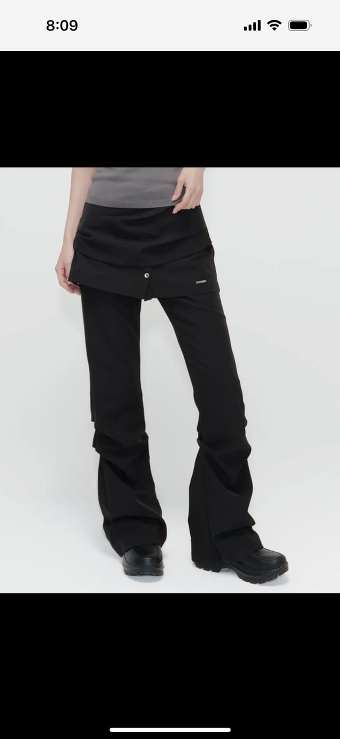 Draped shirt skirt pants black 상품이미지1