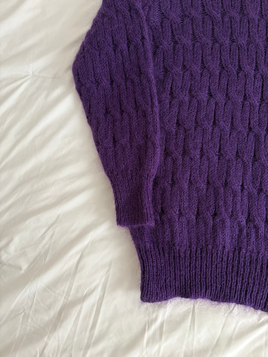 purple cable sweater 케이블 니트 상품이미지6