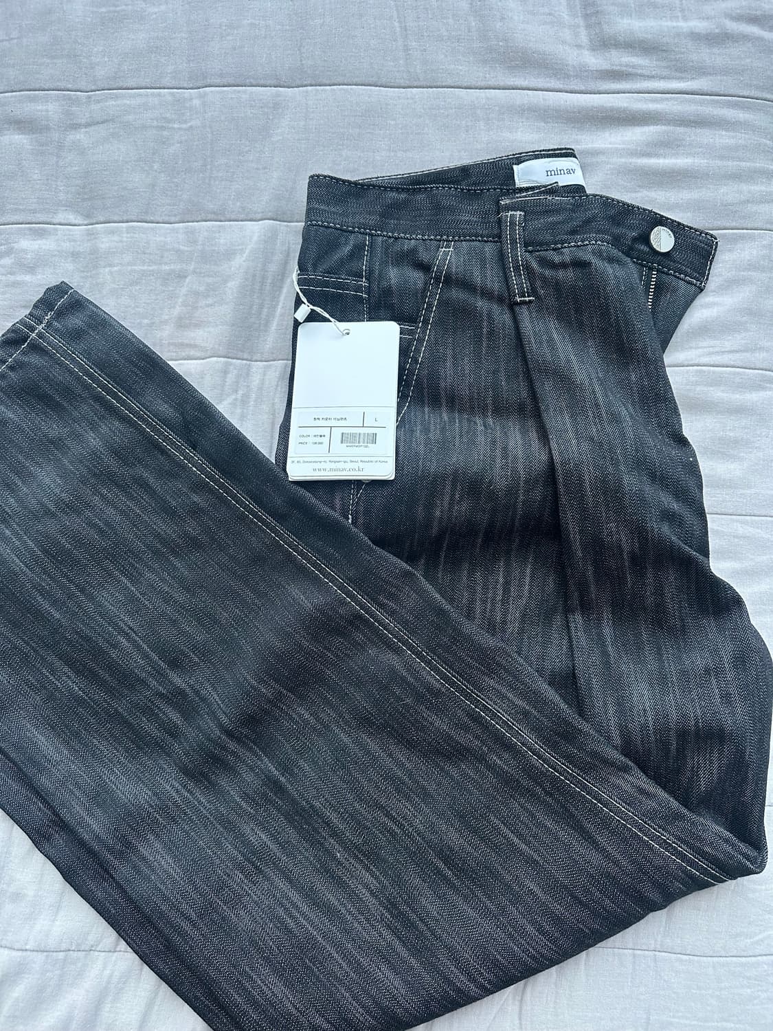 Minav 블랙 데님 레인블랙 상품이미지1