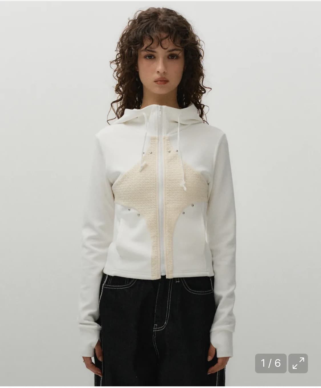 미드나잇무브 bk 후드집업 아이보리 상품이미지1