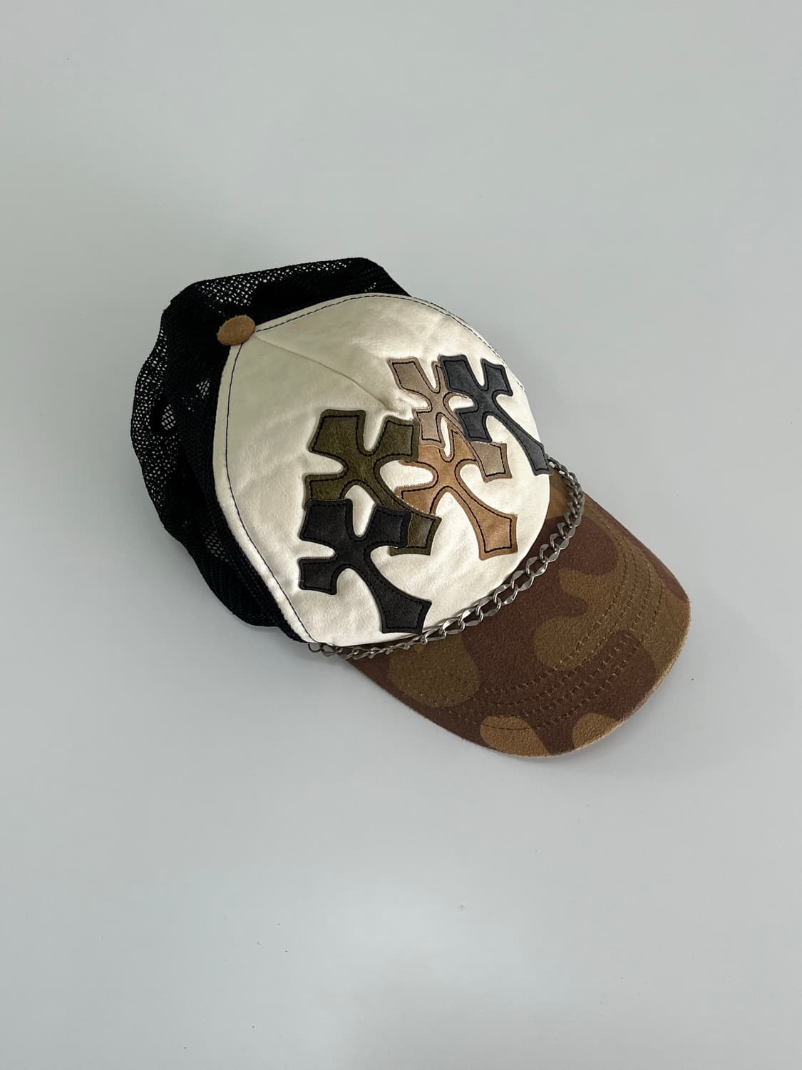 VINTAGE 크로스 패치 카모 트러커 캡 상품이미지2