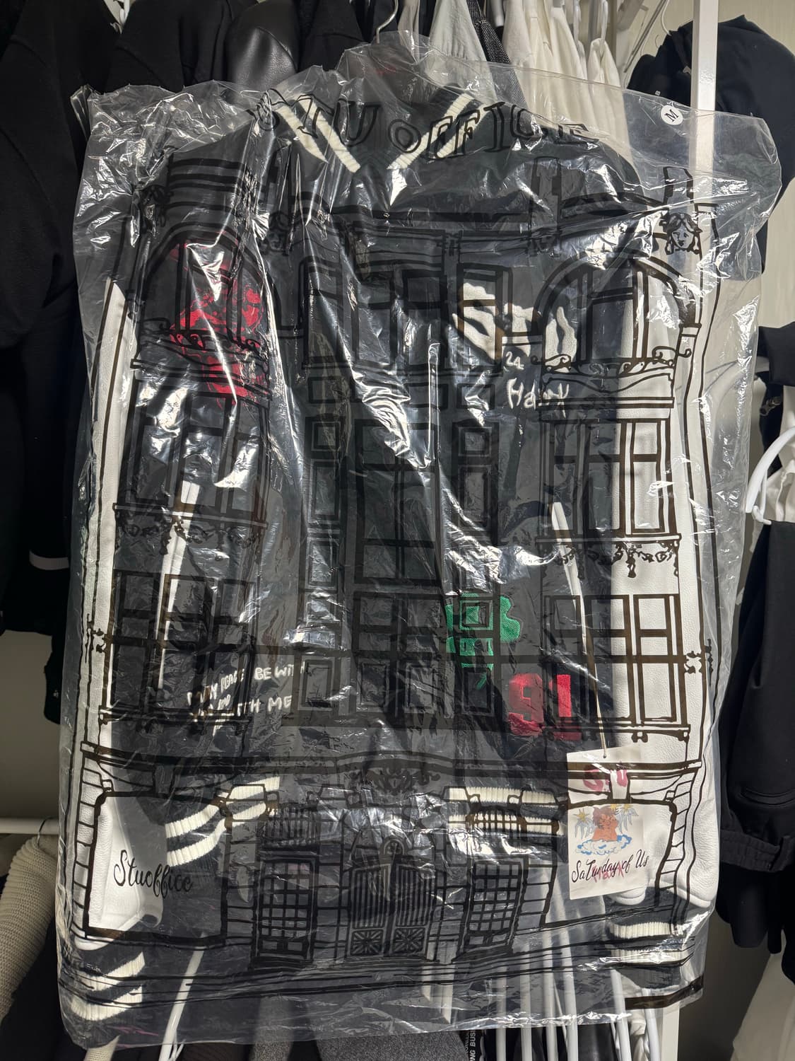 STU X HANK 에스티유 X 행크 바시티 자켓 블랙 M 상품이미지1