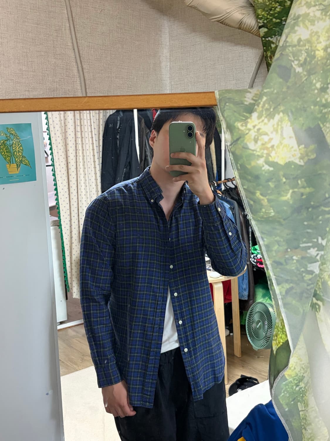 S) 폴로 랄프로렌 포니 로고 체크 셔츠 네이비 상품이미지10