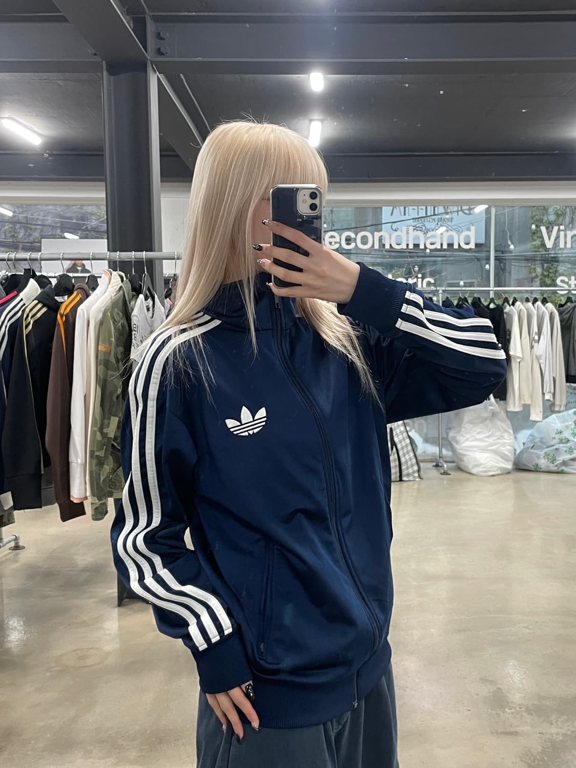 아디다스 파이어버드 트랙탑 져지 집업 네이비 상품이미지3