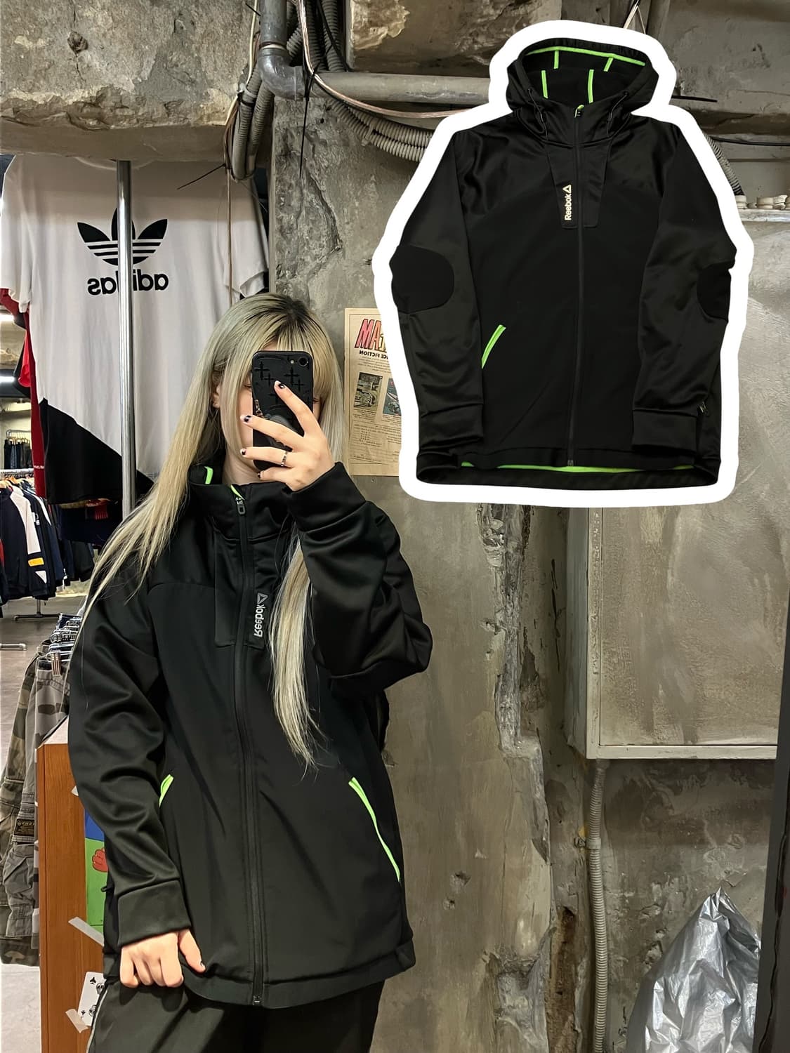 리복 점퍼 블랙 XL  #csz1038 상품이미지1