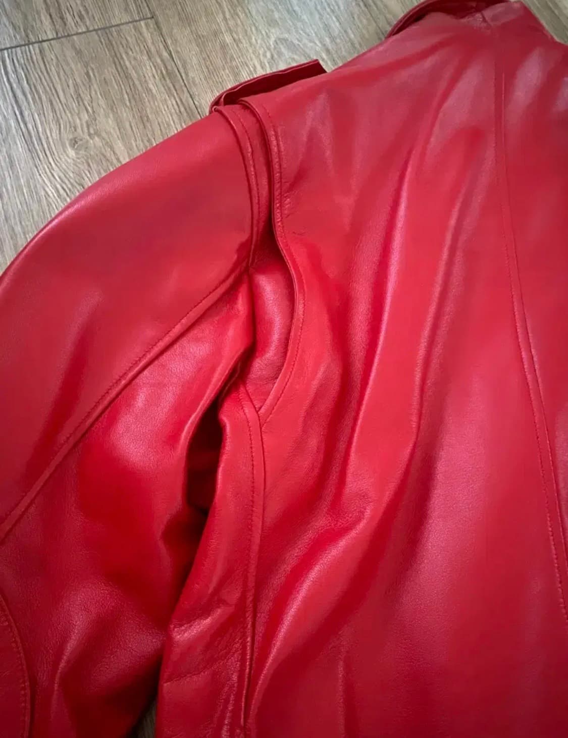 레드 양가죽 바이커 오버핏 남여공용 상품이미지5