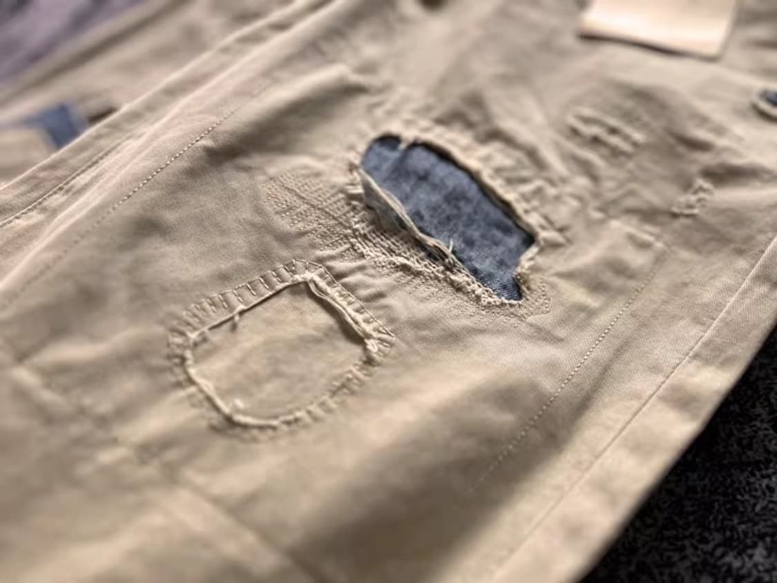 ️️️♦️ COZY / 러기드 코튼 패치워크 빈티지 치노 와이드 팬츠 상품이미지8