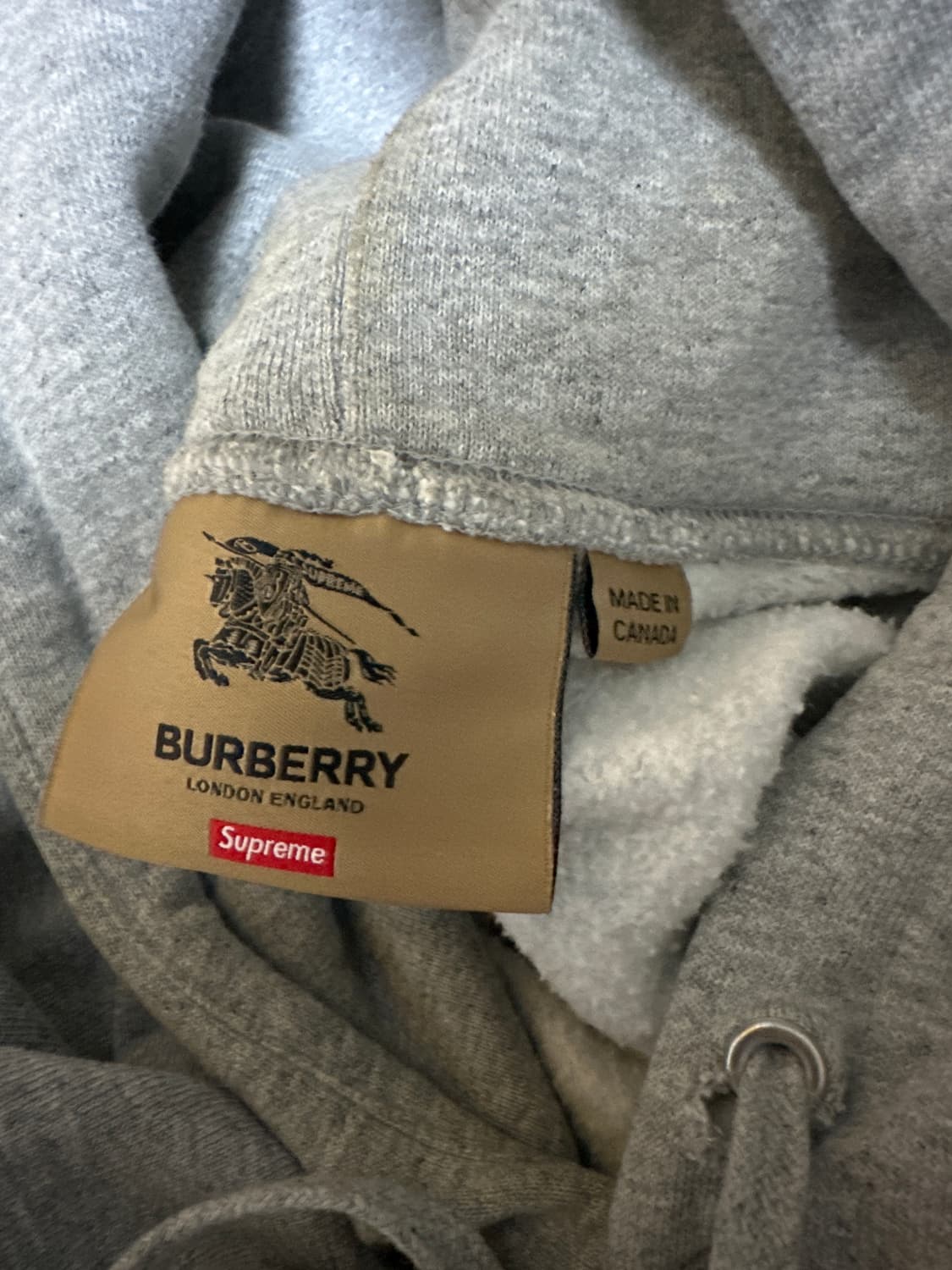 [XXL, 2XL] 슈프림 버버리 슈버리 박스로고 후드티 그레이 상품이미지3