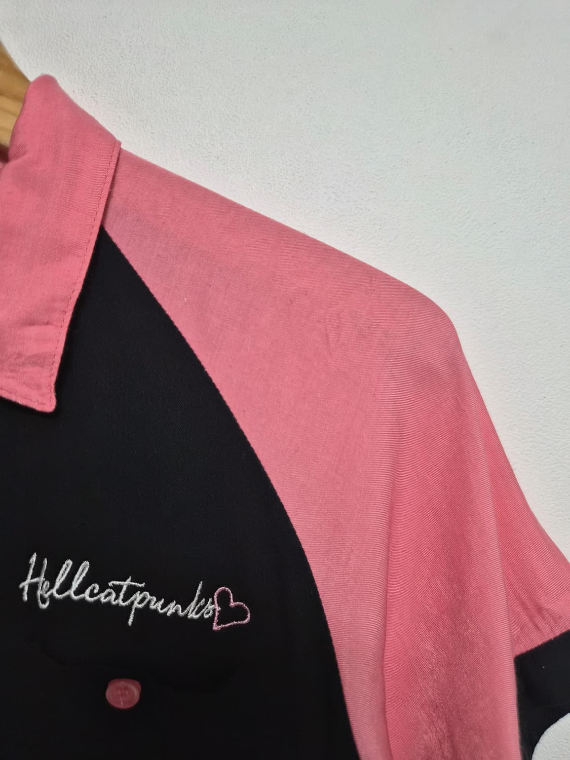 헬켓펑크 일본빈티지 백로고 펑키 카라티셔츠 S - T141 상품이미지3