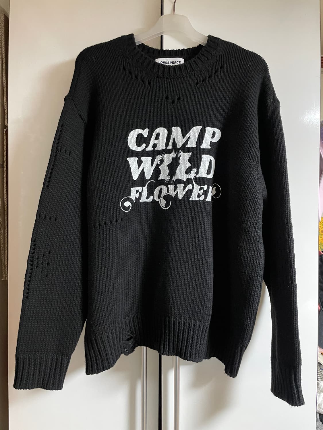 포스333 캠프 와일드 데미지 니트 풀오버 상품이미지1