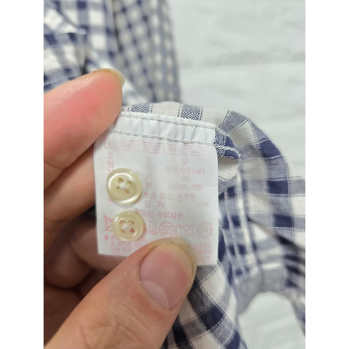라코스테 라이브 깅엄 체크 셔츠 S 상품이미지3
