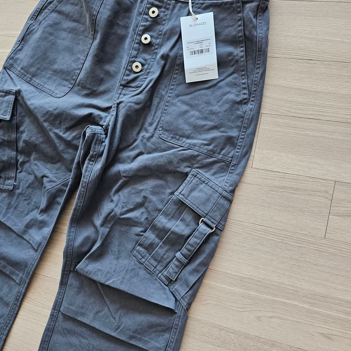 M 31 32 새제품 슬로우애시드 버튼플라이 테크 카고 팬츠 부츠컷 바지 상품이미지5