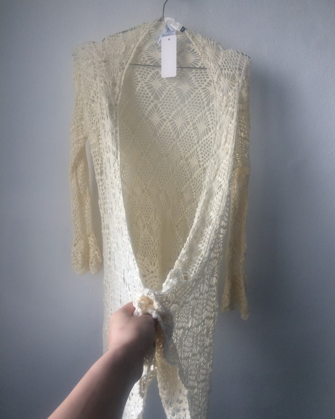 Drape point crochet knit open cardigan 상품이미지2