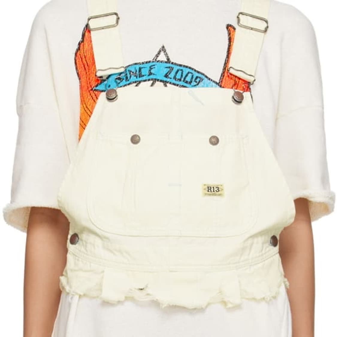 R13 알써틴 데이먼 화이트데님 탱크탑  상품이미지3