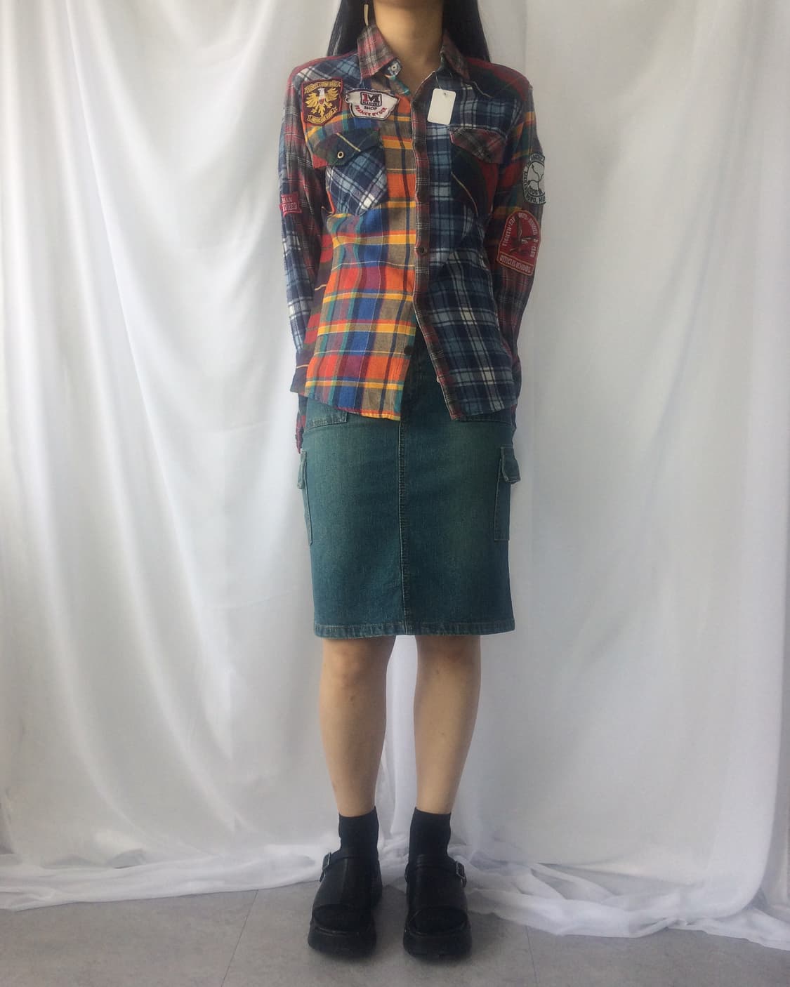 Check pattern mixed shirt 상품이미지6