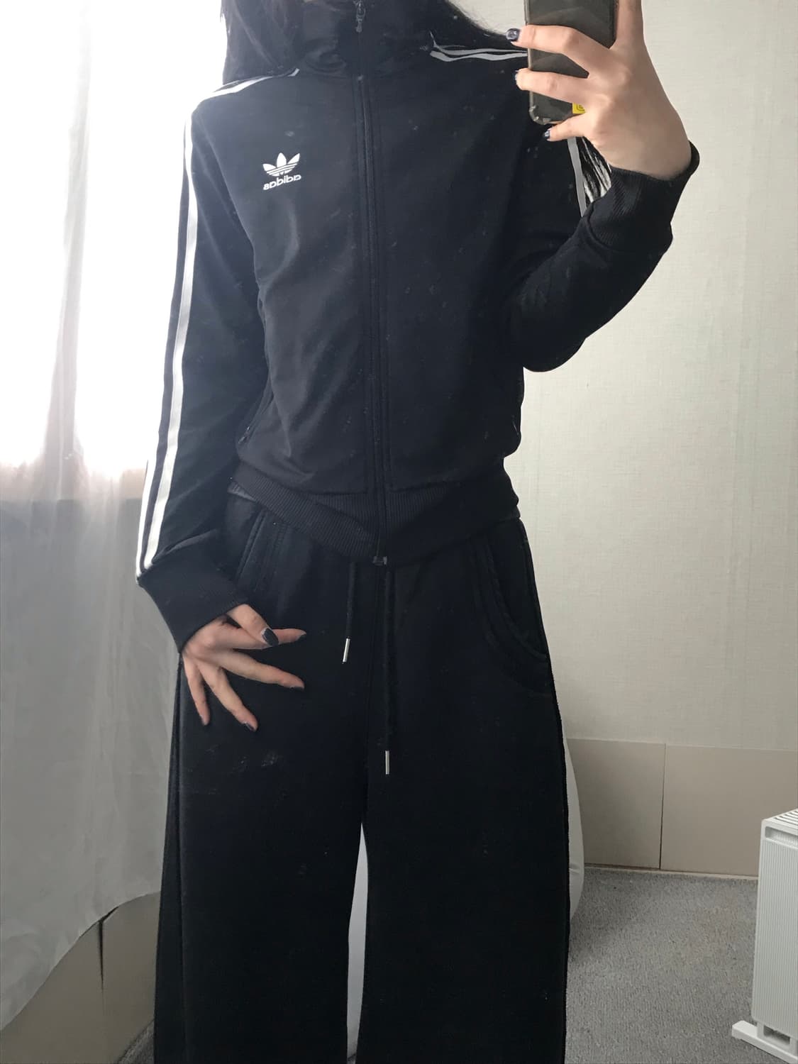 아디다스 블랙 딱붙핏 져지 상품이미지4