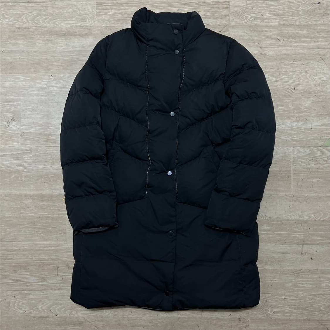 라코스테 여성 프리미엄 덕다운 스탠드넥 롱 패딩코트 [블랙] M/95 상품이미지1