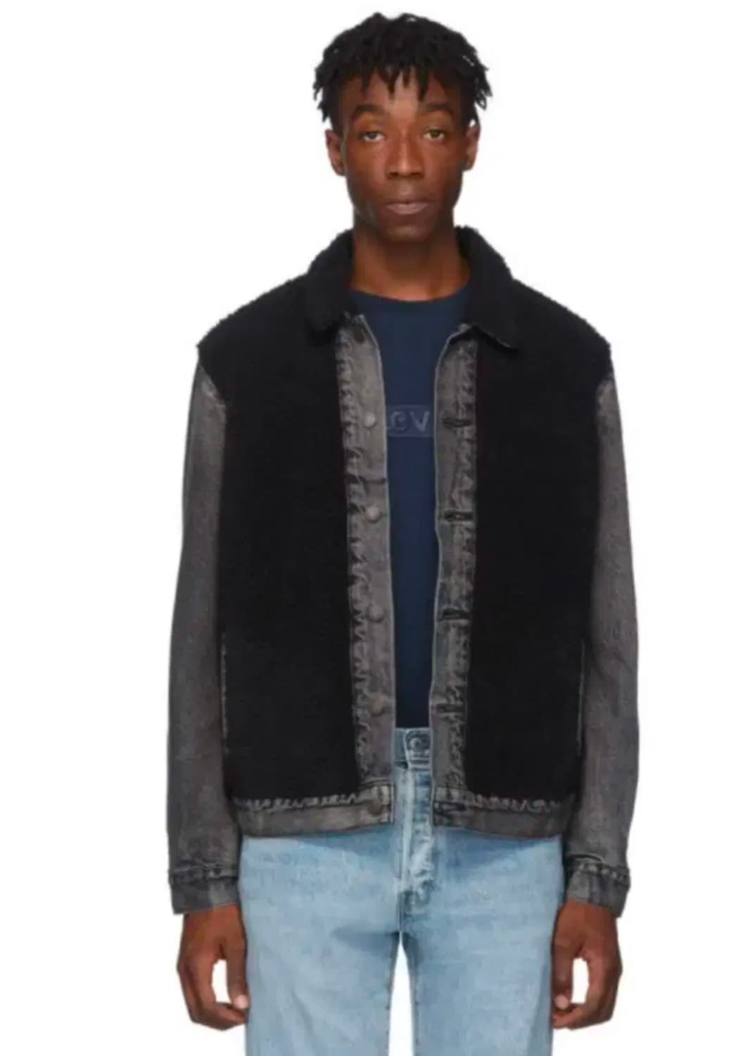 리바이스 블랙 데님 양털 쉐르파 트러커 자켓 상품이미지1