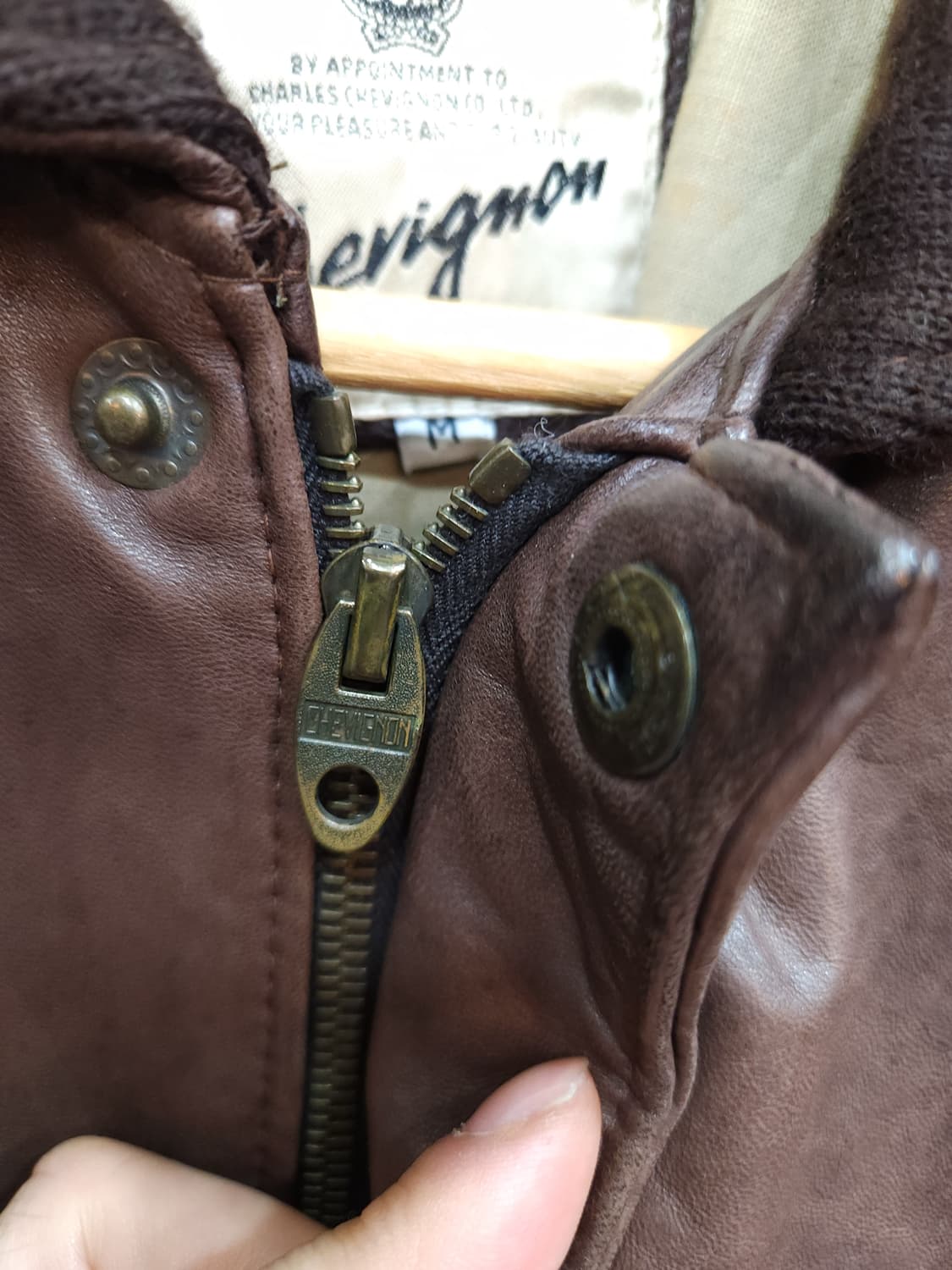 쉐비뇽 90s 양가죽 항공점퍼 프랑스제작 상품이미지4