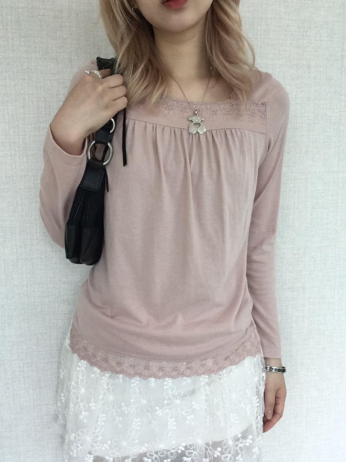 jpn vintage pink lace long sleeve 상품이미지3