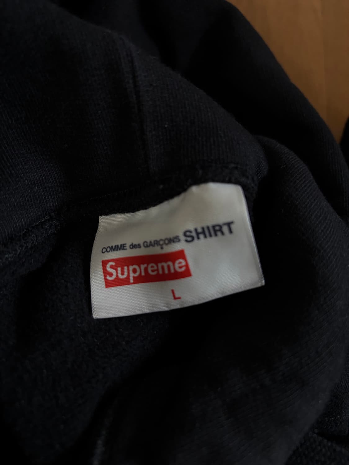 [L] 슈프림 꼼데가르송 스플릿 후드 블랙 상품이미지7