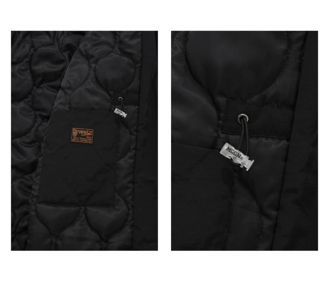 맥우드건 5308 롱기장 블랙 사파리 야상 패딩점퍼 자켓 오버핏 상품이미지9